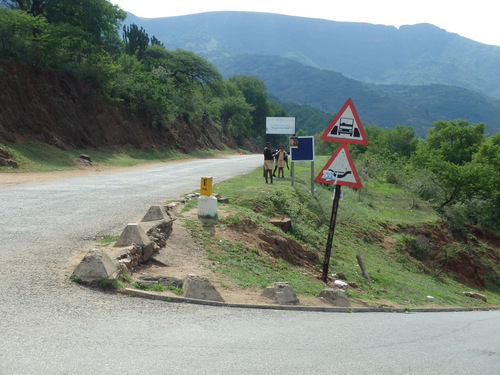 The road to the right (at T intersection).